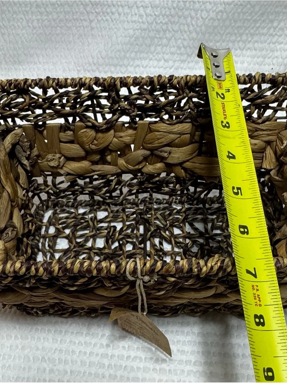 Pier 1 Natural & Dark Brown Woven Rectangle Basket